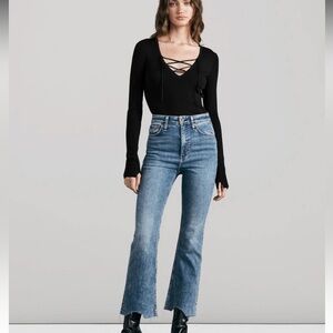 Rag and Bone Casey High-Rise Ankle Flare - Pebbles